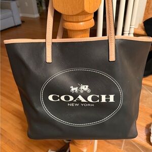 Coach Black and Tan Tote Bag